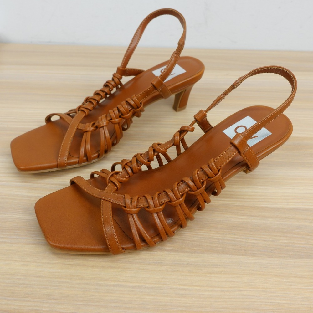 Quiet Luxury Slingback Sandals Womens 6 Camel Tan Boho Kitten Heel DV Dolce Vita